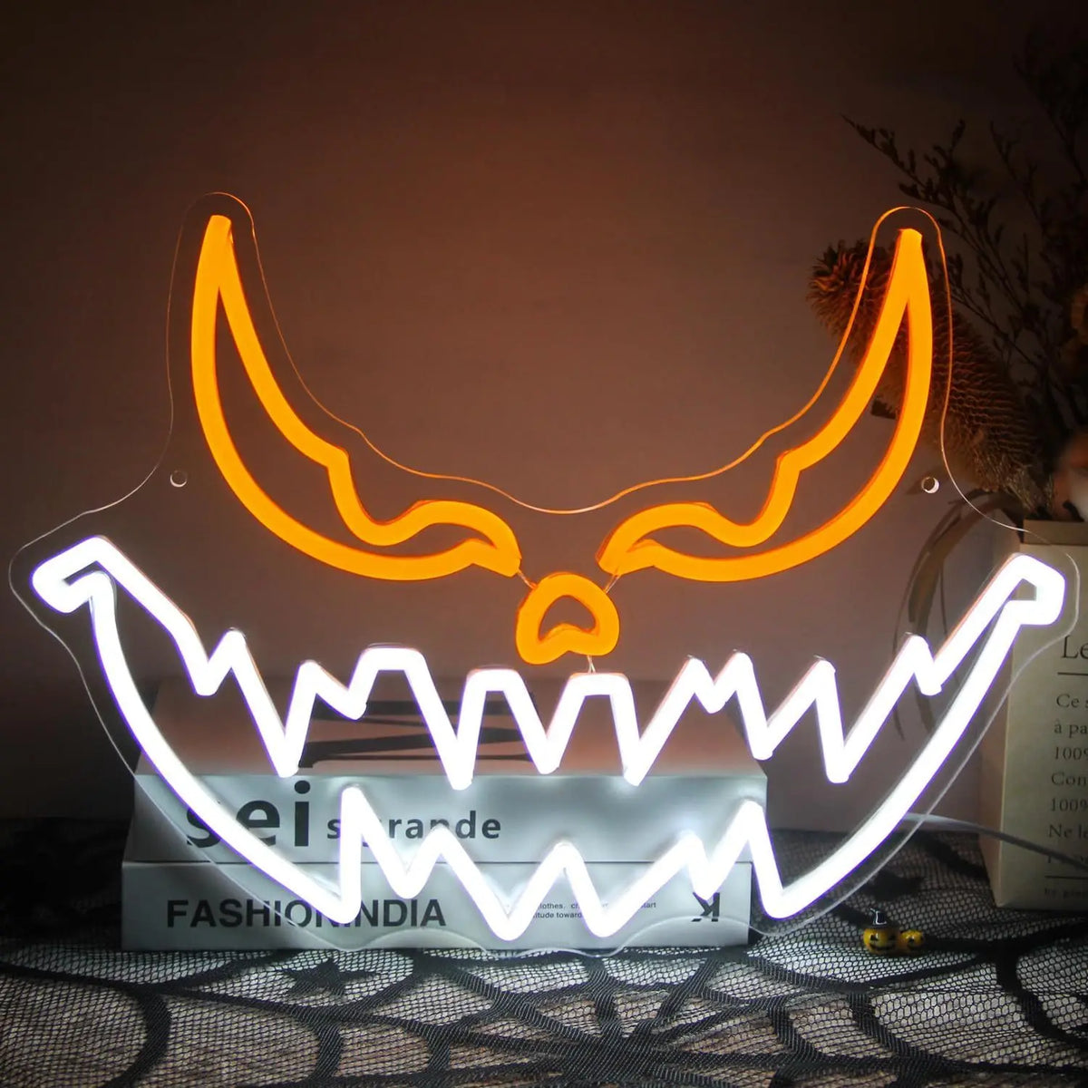 Halloween Devil Pumpkin Neon Sign