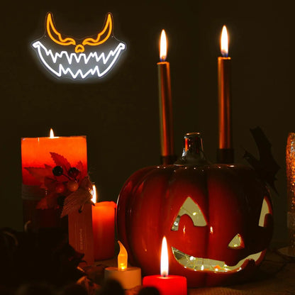 Halloween Devil Pumpkin Neon Sign