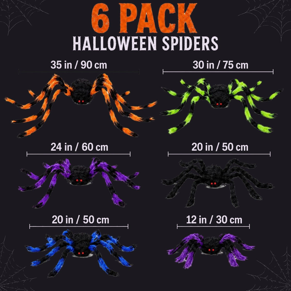 Flexible Posable Halloween Spiders